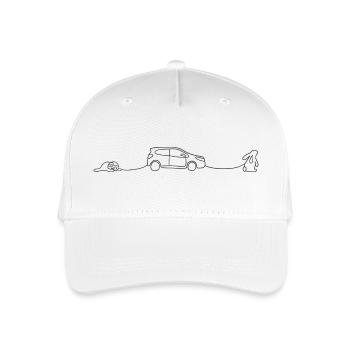 Rabbit pulls car - Organic Kids’ Baseball Cap - white - Front