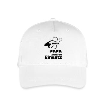 Super Papa Vater Familie Sprüche Vatertag Geschenk - Kinder Bio Basecap - Weiß - Vorne