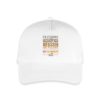 La Devise Shadok n°1 - Casquette de baseball bio Enfant - blanc - Devant