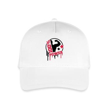 power_100_splat_co2 - Kinder Bio Basecap - Weiß - Vorne
