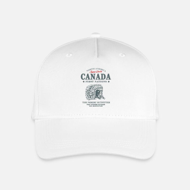 Canada - Indian - Kanada - Indianer - Kinder Bio Basecap - Weiß