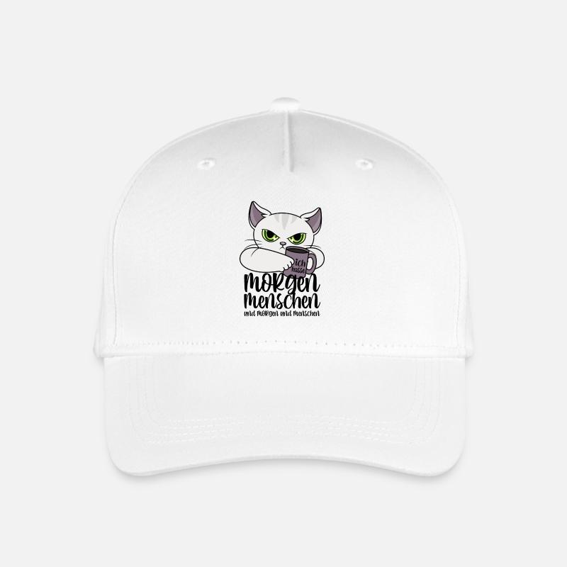 Katze Morgenmenschen Morgen Menschen Kaffee Spruch - Kinder Bio Basecap - Weiß