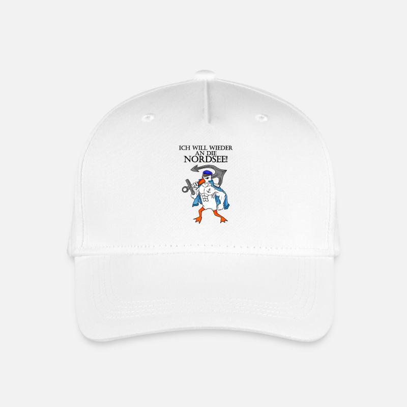 Nordsee Plattdeutsch Spruch Moin Möwe Anker - Kinder Bio Basecap - Weiß