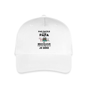Pas facile d etre papa et bricoleur 1 - Casquette de baseball bio Enfant - blanc - Devant