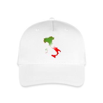Landkarte von Italien mit dreifarbiger Flagge - Kinder Bio Basecap - Weiß - Vorne