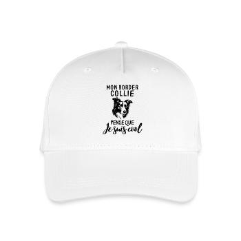 Chien berger border collie - Casquette de baseball bio Enfant - blanc - Devant