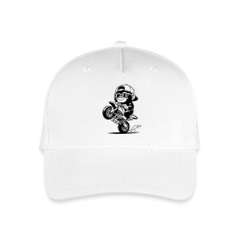 Stylish gorilla rearing up on a motorcycle - Organic Kids’ Baseball Cap - white - Front