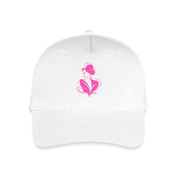 Élégante Silhouette Rose Fashionista Chic Art Chemise - Casquette de baseball bio Enfant - blanc - Devant