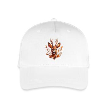 Ein Rehbock, gestaltet aus verschiedenen Blättern - Kinder Bio Basecap - Weiß - Vorne