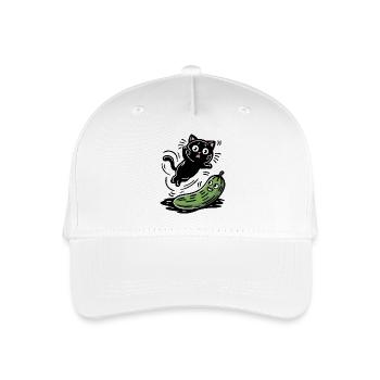 Chat effrayé et concombre - Casquette de baseball bio Enfant - blanc - Devant