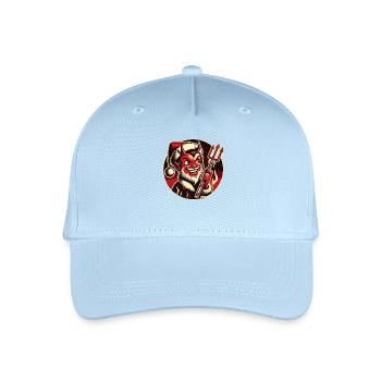 Kleiner Weihnachtsmann Satan Claus - Kinder Bio Basecap - Hellblau - Vorne