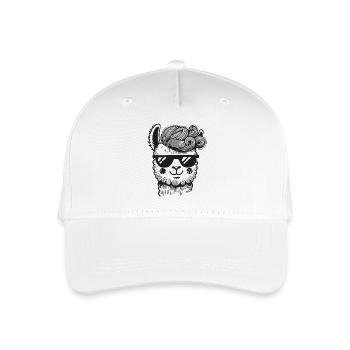 Freches Alpaka Lama mit Hipster-Frisur - Kinder Bio Basecap - Weiß - Vorne