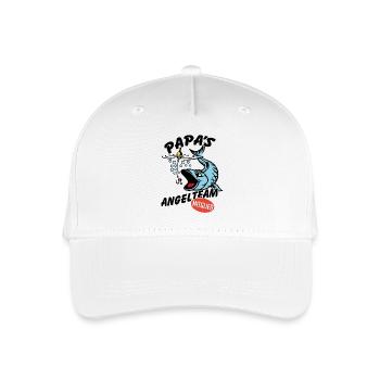 Papas Angelbuddy Angelexperte Fischen mit Papa - Kinder Bio Basecap - Weiß - Vorne