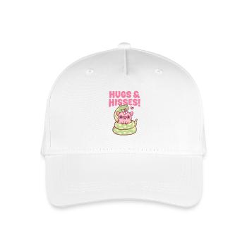 Cute Snake Curl Around Pig Hugs & Hisses Funny - Organic Kids’ Baseball Cap - white - Front