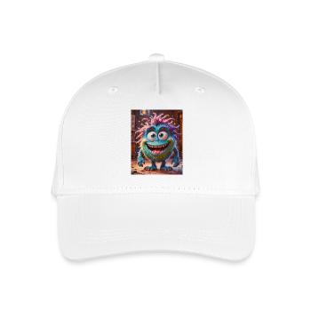 Happy Halloween, süß, Monster, wilde Haare, gruselig, lustig - Kinder Bio Basecap - Weiß - Vorne