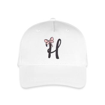 Anfangsbuchstabe H Schleifchen - Kinder Bio Basecap - Weiß - Vorne
