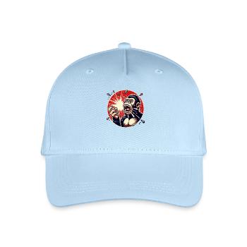 Explosion d’un ballon et gorille en panique - Casquette de baseball bio Enfant - bleu clair - Devant