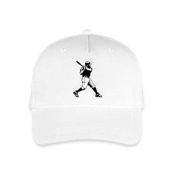 Baseball Player Silhouette Batter - Sports Design - Organic Kids’ Baseball Cap - white - Front
