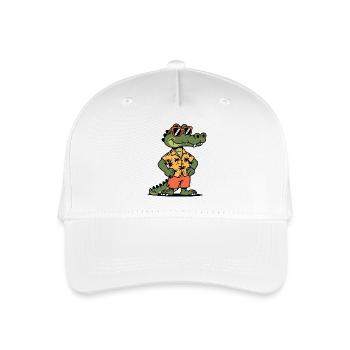 Alligator Lustiger Sommer - Kinder Bio Basecap - Weiß - Vorne