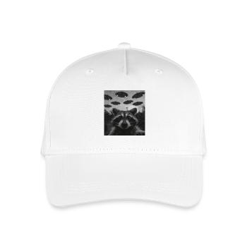 Waschbär Ufo Selfie lustig - Kinder Bio Basecap - Weiß - Vorne