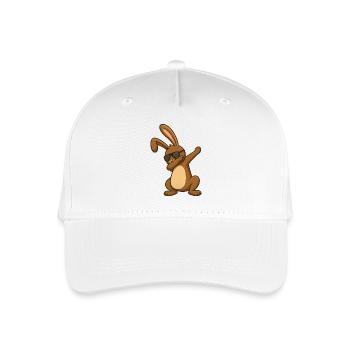 Osterhase Ostern Tanzender Osterhase Dab - Kinder Bio Basecap - Weiß - Vorne
