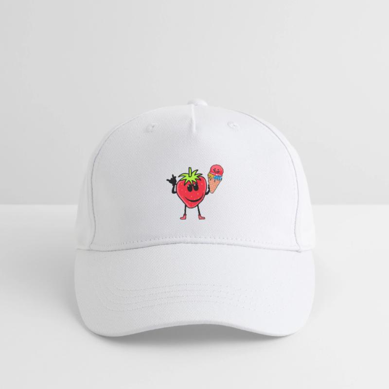 Erdbeerer Erdbeere Eis Eiscrem Eiskrem Kinder Kinder Bio Basecap