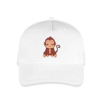 Affe - Kinder Bio Basecap - Weiß - Vorne