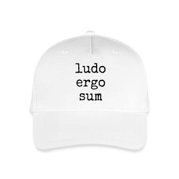 ludo ergo sum - I play therefore I am - saying - Organic Kids’ Baseball Cap - white - Front