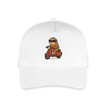 faultier comic moped - Kinder Bio Basecap - Weiß - Vorne