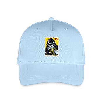 Gorille mange des nouilles – Timbre de bande dessinée - Casquette de baseball bio Enfant - bleu clair - Devant