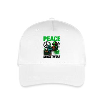 Alien with Peace Boombox - Organic Kids’ Baseball Cap - white - Front