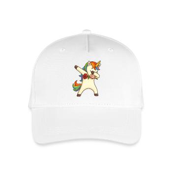 Dabbing Einhorn mit Rose Unicorn - Kinder Bio Basecap - Weiß - Vorne
