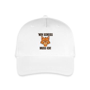 Funny cat with a cheeky saying 'a shit - Organic Kids’ Baseball Cap - white - Front