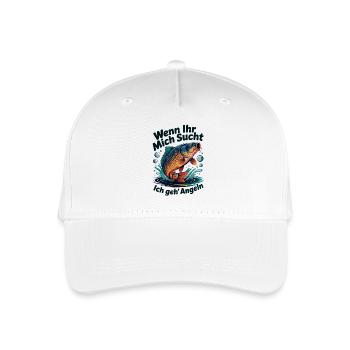 Wenn Ihr mich sucht - ich geh Angeln - Kinder Bio Basecap - Weiß - Vorne