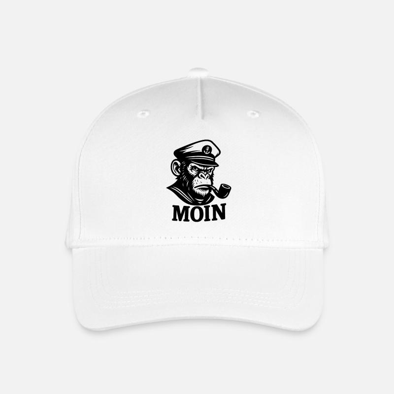 Captain Monkey with Whistle MOIN Design - Organic Kids’ Baseball Cap - white