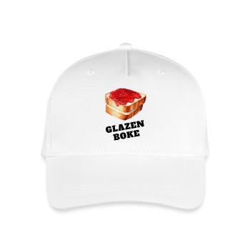 GLASS BOKE (Sandwich mit Marmelade). Mundart-Hemd - Kinder Bio Basecap - Weiß - Vorne