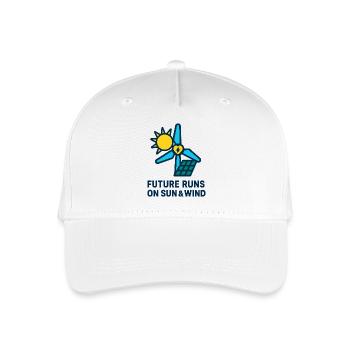 Future Runs on Sun & Wind - Organic Kids’ Baseball Cap - white - Front