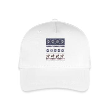 Winter Reindeer and Snowflakes Pattern - Organic Kids’ Baseball Cap - white - Front