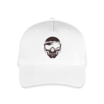 Skull Biker Goggles - Organic Kids’ Baseball Cap - white - Front