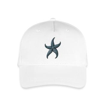 Detaillierte blaue Seestern-Illustration - Kinder Bio Basecap - Weiß - Vorne