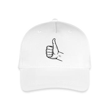 Daumen Hoch Handzeichen – Thumbs Up Symbol - Kinder Bio Basecap - Weiß - Vorne