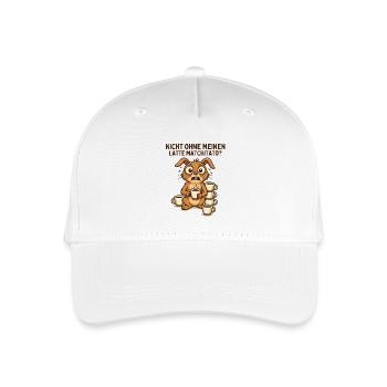 Nicht ohne meinen Kaffee Hoppelhase Illustration  - Kinder Bio Basecap - Weiß - Vorne