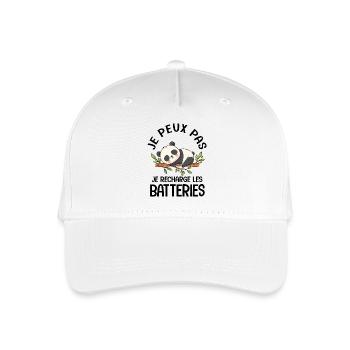 Je peux pas je recharge les batteries panda mignon - Casquette de baseball bio Enfant - blanc - Devant