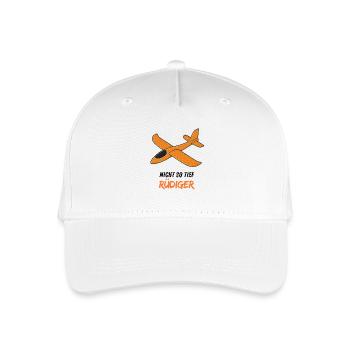 Not So Deep Rüdiger - Airplane Illustration - Organic Kids’ Baseball Cap - white - Front