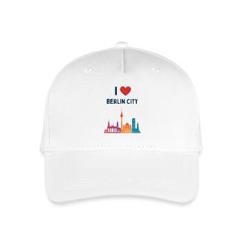 Ich liebe Berlin Skyline Silhouette Stadt  - Kinder Bio Basecap - Weiß - Vorne