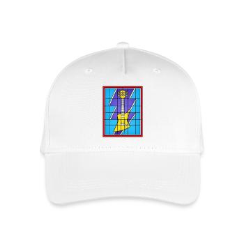 Buntglasgelbe E-Gitarre - Kinder Bio Basecap - Weiß - Vorne