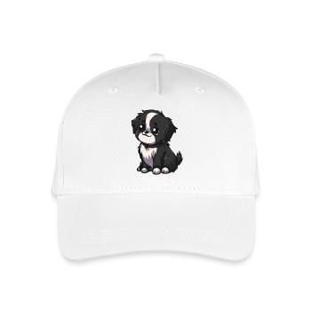 Kawaii Black White Puppy - Organic Kids’ Baseball Cap - white - Front
