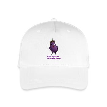 Born to Shine – Naturally Glossy Eggplant - Organic Kids’ Baseball Cap - white - Front