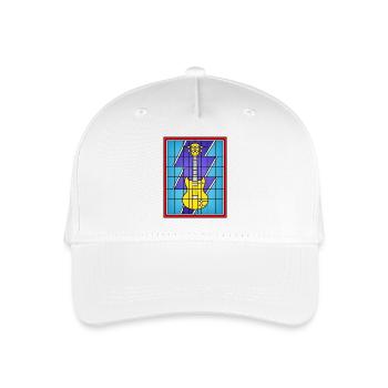 Buntglasgelbe E-Gitarre - Kinder Bio Basecap - Weiß - Vorne