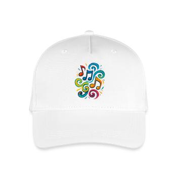 Bunte Musiknoten - Kinder Bio Basecap - Weiß - Vorne